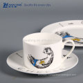 Name Customized High Quality Western Dishes Dinnerware, Bone China Vintage Tableware Cup And Plates